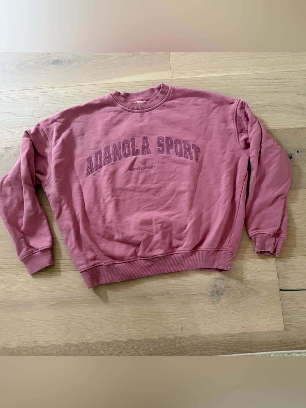 Adanola Pink Crewneck Sweatshirt with Marathon Sport Graphic